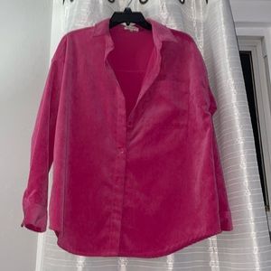 No Comment, medium, bright pink corduroy